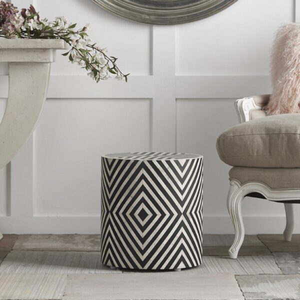 Bone Inlay Stools Round Shape